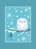 Snowy Owl 5x7 Folded Card