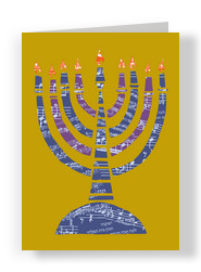 Modern Menorah 5x7 Folded Card