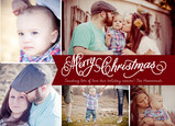 Crimson Christmas Script 7x5 Flat Card