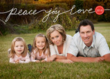 Peace Joy Love Script 7x5 Folded Card