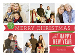 Merry Christmas Modern Banner 7x5 Flat Card