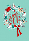Bird Wreath Greetings 5x7 Folded Card