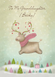 Hopping Reindeer Greeting 5x7 Folded Card