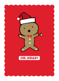 Gingerbread Oh Snap 5x7 Folded Card