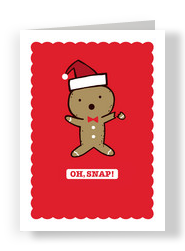 Gingerbread Oh Snap 5x7 Folded Card