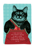 Cozy Christmas Cat 5x7 Folded Card