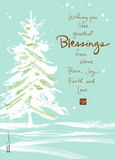 Snowy Tree Blessings 5x7 Folded Card