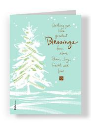 Snowy Tree Blessings 5x7 Folded Card