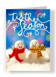 Tis the Season Snowmen 5x7 Folded Card