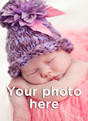 Blank Vertical Photo Baby Thank You Card 3.75x5.25 Folded Card