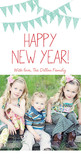 Bunting Flags New Year 4x8 Flat Card