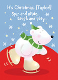 Polar Bear Skating 5x7 Folded Card