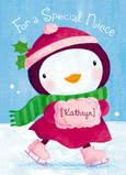Christmas Scene Penguin 5x7 Folded Card
