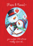 Snowmen Couple 5x7 Folded Card