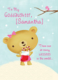 Goddaughter Snow Bear 5x7 Folded Card