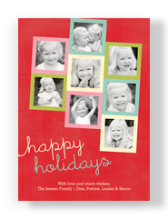 Happy Holidays Bright Frames 5x7 Flat Card
