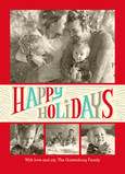 Happy Holidays Woodgrain 5x7 Flat Card