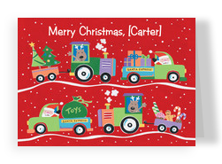 Christmas Trucks 7x5 Folded Card