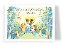 Hanukkah Animals 7x5 Folded Card