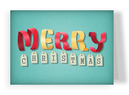 Merry Christmas Tags 7x5 Folded Card