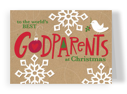 Godparents Snowflake 7x5 Folded Card