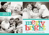 Merry Bright Photo Collage 7x5 Flat Card