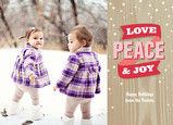 Love Peace and Joy Woodgrain 7x5 Flat Card