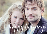 White Holidays Script 7x5 Flat Card