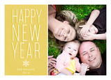 Yellow Happy Year 7x5 Flat Card