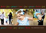Love Joy Peace Border 7x5 Flat Card