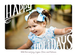 White Happy Holidays 7x5 Flat Card