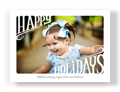White Happy Holidays 7x5 Flat Card