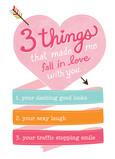 Three Things Love 5x7 Folded Card
