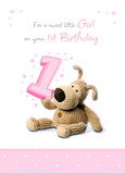 First Birthday Girl 5x7 Folded Card