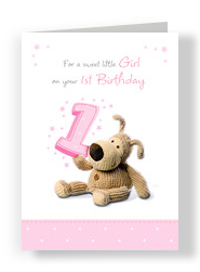 First Birthday Girl 5x7 Folded Card