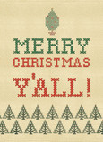 Needlepoint Yall Christmas 5x7 Folded Card