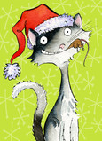 Christmas Cat 5x7 Folded Card