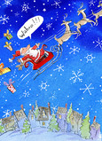 Wahoo Santa 5x7 Folded Card