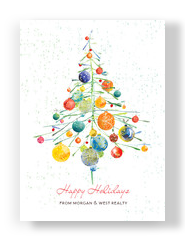 Ornaments Christmas Tree 5x7 Flat Card
