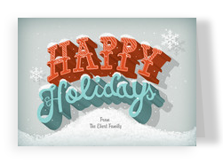 Snowy Happy Holidays 7x5 Folded Card