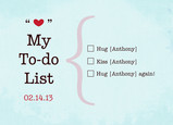 Valentine To-Do List 7x5 Folded Card