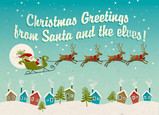 Santa Elves Postcard 7x5 Flat Card