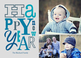 Script New Year Photos 7x5 Flat Card
