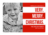 Red Striped Christmas 7x5 Flat Card