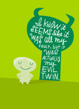 Evil Twin Sorry 5x7 Folded Card