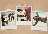 Three Polaroids 7x5 Folded Card