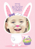 Purple Bunny Time 5x7 Folded Card