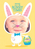 Yellow Bunny Time 5x7 Folded Card