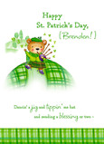 St Patricks Bear 5x7 Folded Card