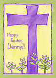 Purple Easter Cross 5x7 Folded Card